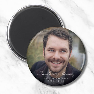 Custom Photo Personalised Memorial Tribute Funeral Magnet