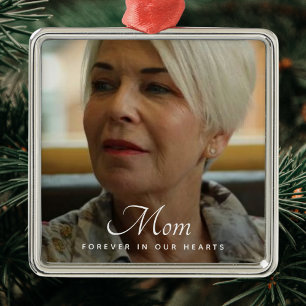 Custom Photo Personalised Memorial Tribute Funeral Metal Ornament