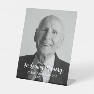 Custom Photo Personalised Memorial Tribute Funeral Pedestal Sign