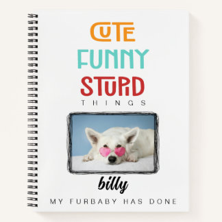 Custom Photo, Personalised, Modern, Fun, Pet Notebook