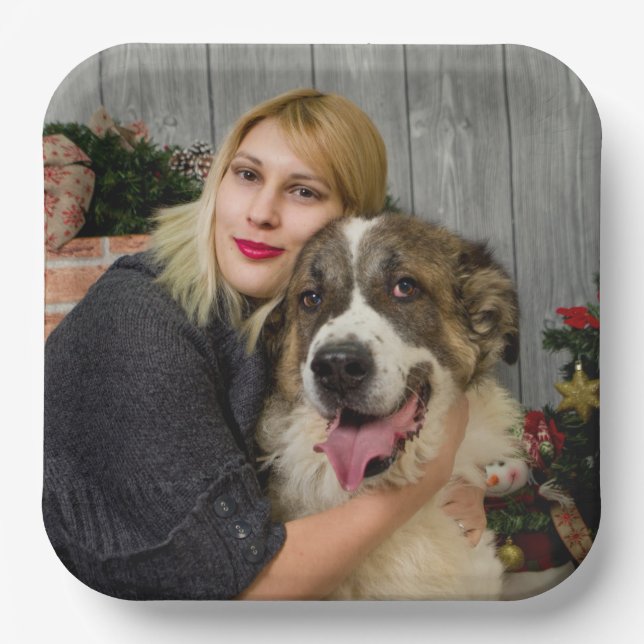 Custom Photo Personalised Modern Paper Plate (Front)