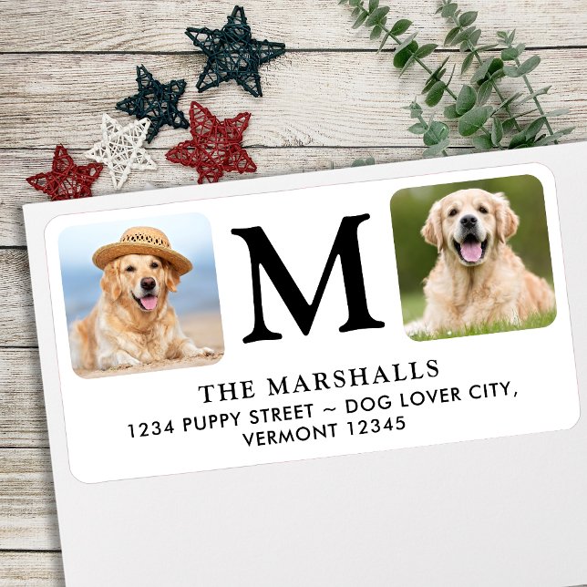 Custom Photo Personalised Monogram Return Address Label (Creator Uploaded)