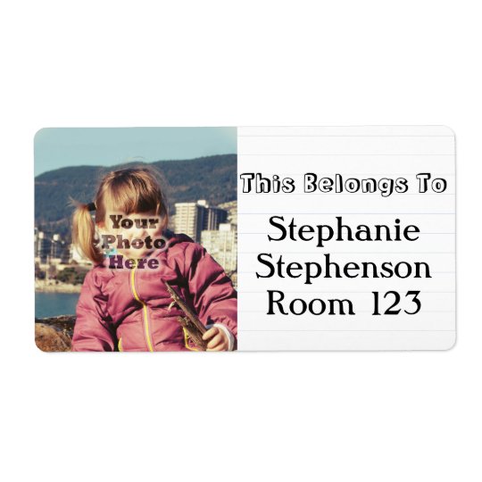 Custom Photo Personalised Name School Bookplate Shipping Label