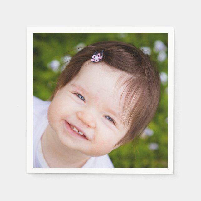 Custom Photo Personalised  Napkin (Front)