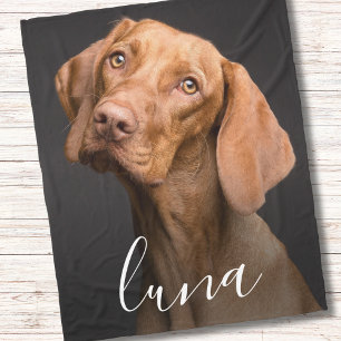 Custom Photo Personalised Pet Name Fleece Blanket