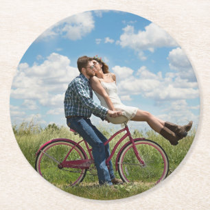 Custom Photo Personalised Round Paper Coaster