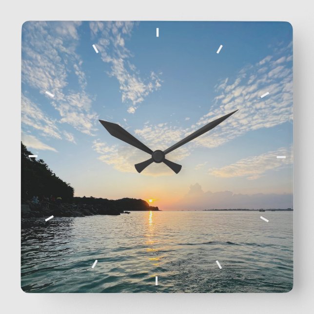 Custom Photo Personalised Square Wall Clock (Front)