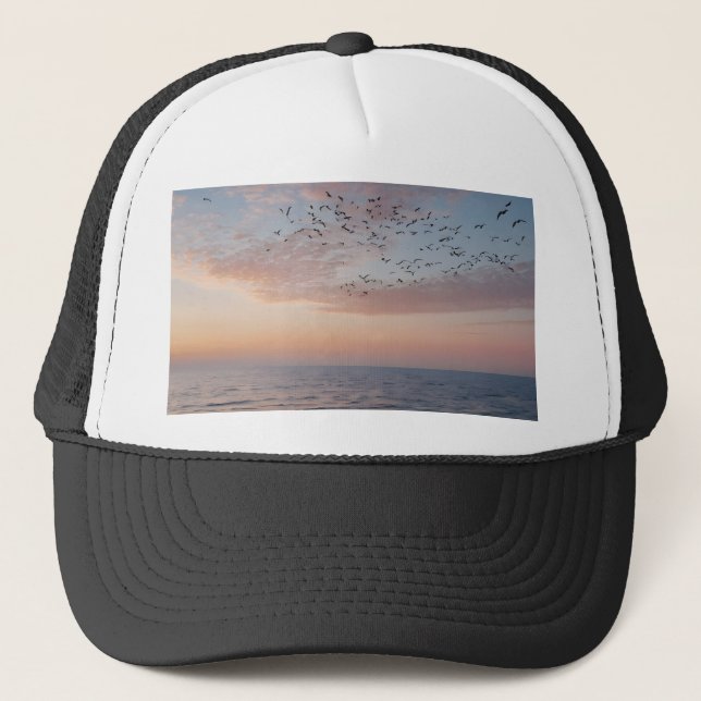 Custom Photo Personalised Sunset Beach Waves   Trucker Hat (Front)