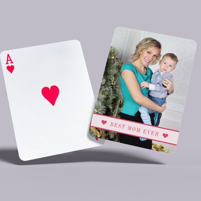 Custom photo personalised text family modern playing cards (Creator Uploaded)