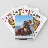 Custom photo personalised text family modern playing cards (Back)
