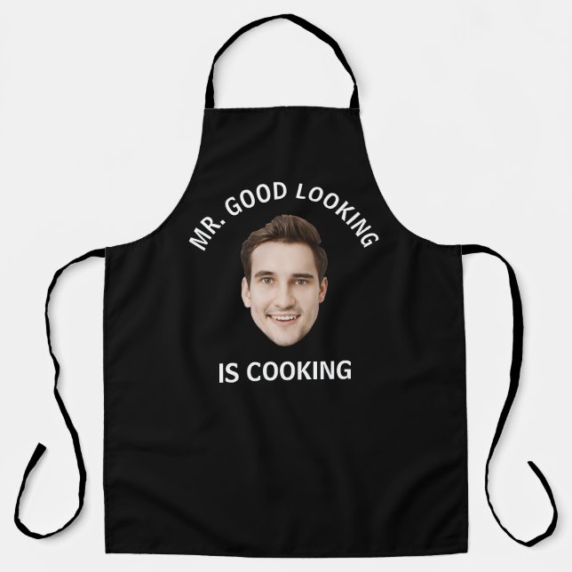 Custom Photo Personalised Text Her Him Women Men Apron (Front)