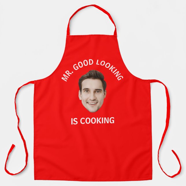 Custom Photo personalised Text Her Him Women Men Apron (Front)