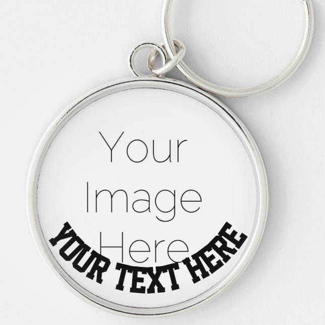 Custom Photo – Personalised text Key Ring (Front)
