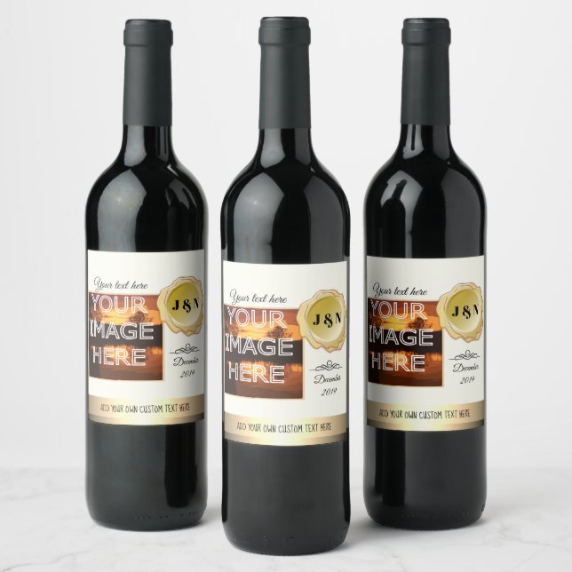 Custom Photo Personalised Wine Bottle Labels (Bottles)