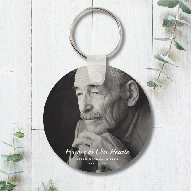 Custom Photo Personalized Memorial funeral death Key Ring (Creator Uploaded)