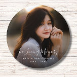 Custom Photo Personalized Memorial Tribute Funeral 3 Cm Round Badge<br><div class="desc">A custom and personalized design with name and space for a photo.</div>