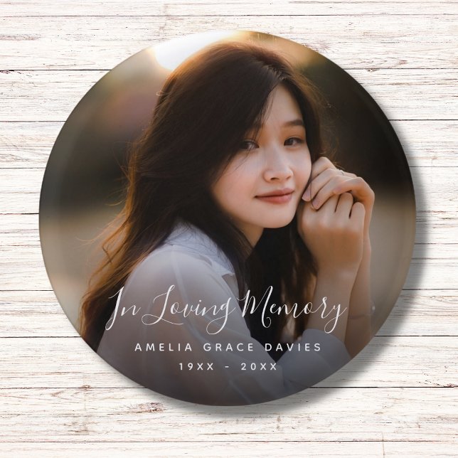 Custom Photo Personalized Memorial Tribute Funeral 3 Cm Round Badge (Custom Photo Memorial Pin)