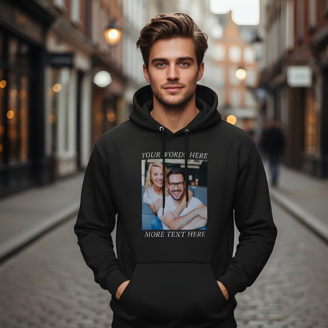 Custom Photo & Personalized Text Graphic Hoodie (Creator Uploaded)