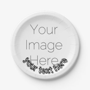 Custom Photo – Personalized text  Paper Plate