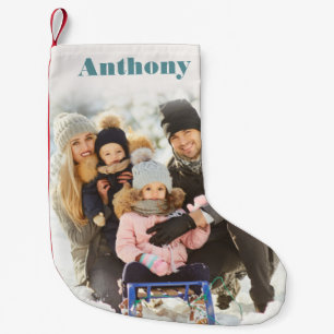 Custom Photo Personalized with Name Small Christmas Stocking