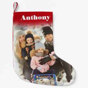 Custom Photo Personalized with Name Small Christmas Stocking