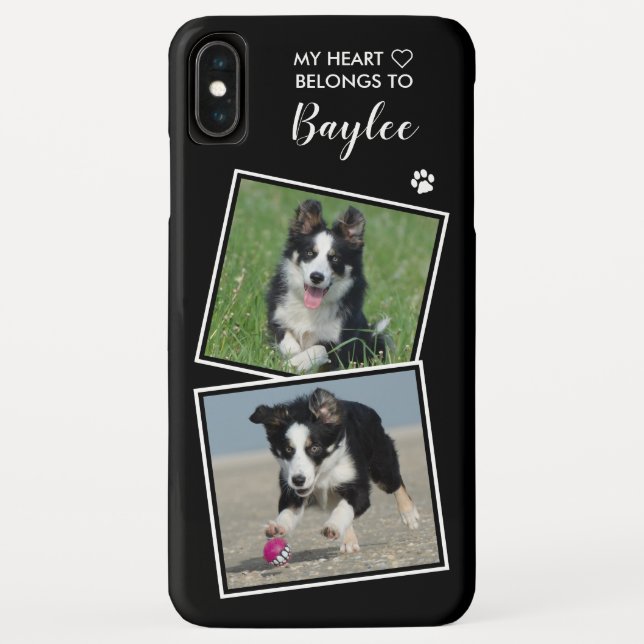Custom Photo Pet Dog Cat Collage Cute Quote Photo Case-Mate iPhone Case (Back)