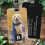 Custom Photo Pet Dog Lover Personalised Monogram Luggage Tag<br><div class="desc">Embark on your travels with a touch of personality and a hint of whimsy with our Modern Photo Luggage Tag designed especially for dog lovers. Whether you're jetting off on a business trip or setting out on a vacation adventure, this luggage tag ensures that your belongings are both identifiable and...</div>