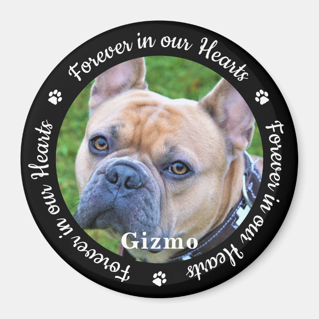 Custom Photo Pet Dog Memorial Fridge Magnet (Front)
