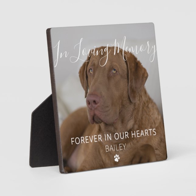 Custom Photo Pet Dog Memorial Keepsake Plaque (Front)