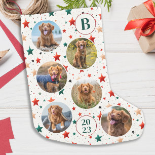 Custom Photo Pet Dog Red Small Christmas Stocking