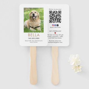 Custom Photo Pet Influencer Collab Business Card Hand Fan