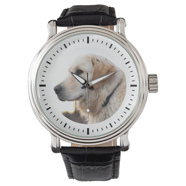 Custom Photo Pet Minimalist Modern Keepsake Watch (Front)