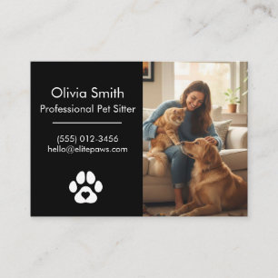 Custom Photo Pet Sitter Business Card