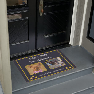 Custom Photo Pets Names Welcome   Doormat