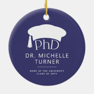 Custom Photo PhD Doctoral Degree Graduation Ceramic Ornament
