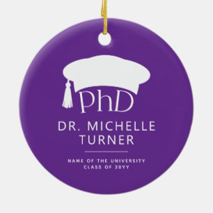 Custom Photo PhD Doctoral Degree Graduation Ceramic Ornament