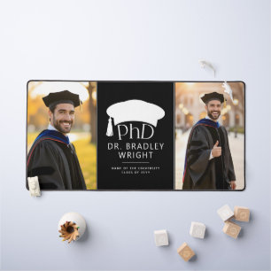 Custom Photo PhD Hat Doctoral Degree Graduation Desk Mat