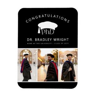 Custom Photo PhD Hat Doctoral Degree Graduation Magnet