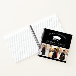 Custom Photo PhD Hat Doctoral Degree Graduation Notebook