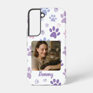 Custom Photo Phone Case with Paw Prints