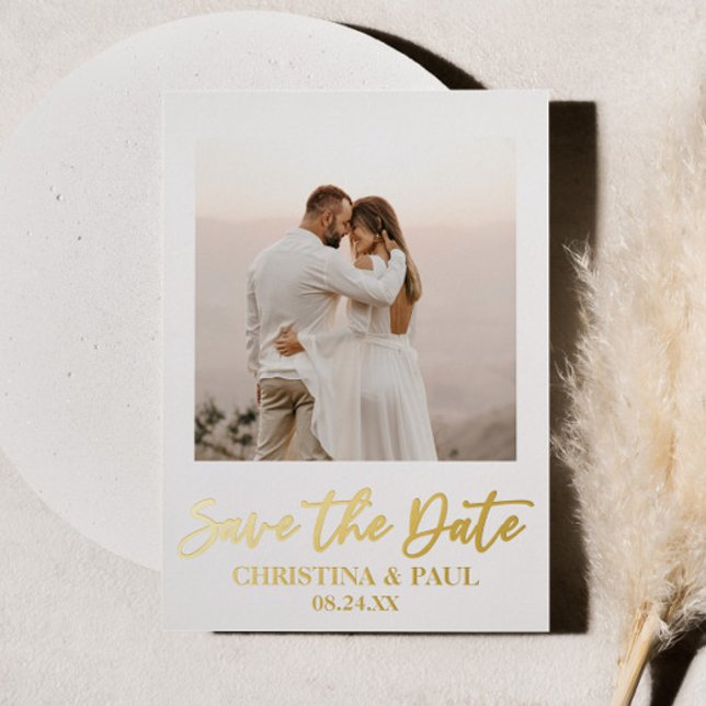 Custom Photo Picture Wedding Save The Date Gold (Creator Uploaded)