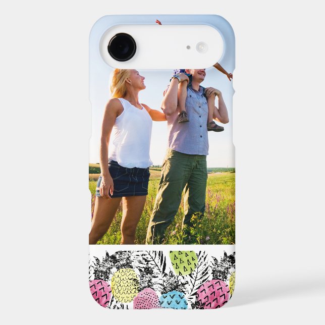 Custom Photo Pineapple Grunge Palms Case-Mate iPhone Case (Back)