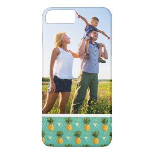 Custom Photo Pineapples On Geometric Pattern iPhone 8 Plus/7 Plus Case