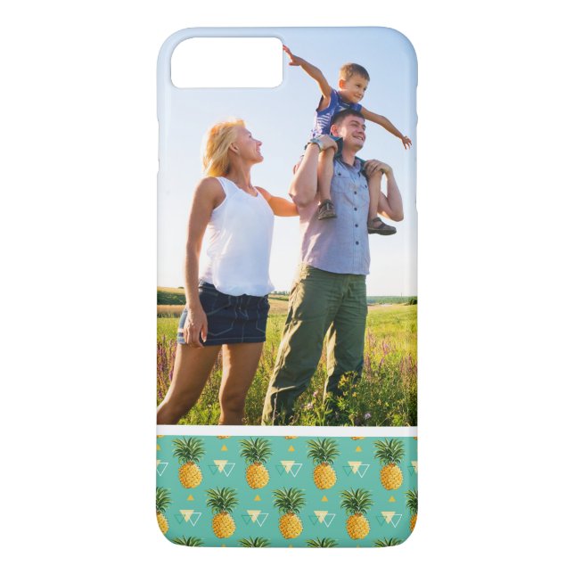 Custom Photo Pineapples On Geometric Pattern Case-Mate iPhone Case (Back)