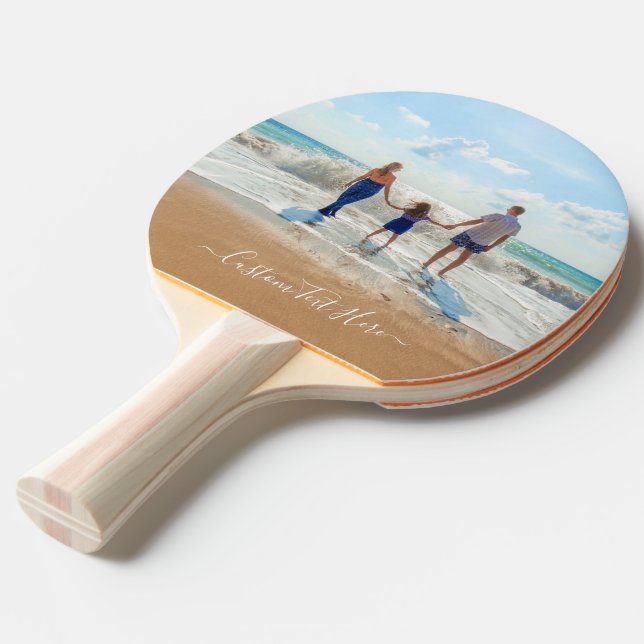 Custom Photo Ping Pong Paddles with Text (Front Angle)