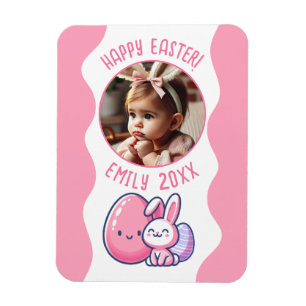 Custom Photo Pink Easter Baby Keepsake Magnet