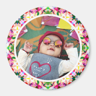 Custom Photo Pink Grandparents Day Granny Keepsake Magnet