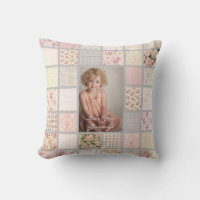 Custom Photo Pink & Grey Patchwork