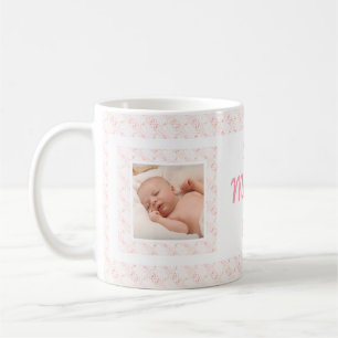 Custom Photo Pink Pattern Mother’s Day Best Mummy Coffee Mug