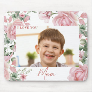 Custom Photo Pink Rose  Mouse Pad